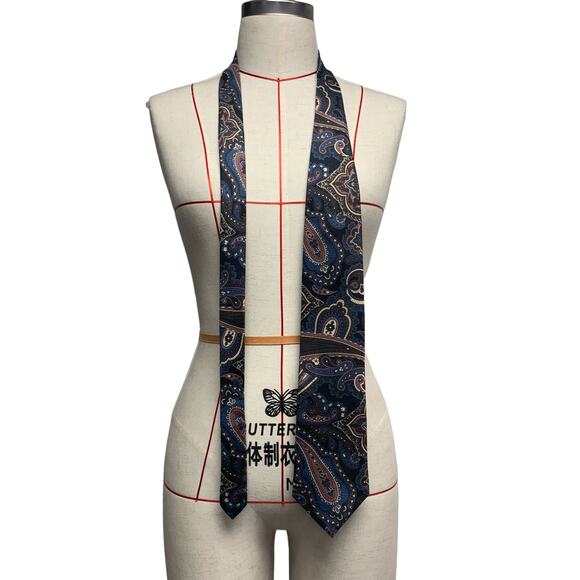 Vintage Christian Dior Mens Paisley Printed Neck Tie - Picture 7 of 8